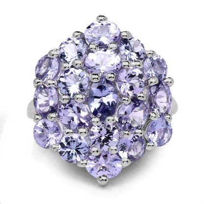 5.28 Carat Genuine Tanzanite .925 Sterling Silver Ring by Bids.com
