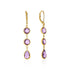 Drop Earrings with Round and Pear-Shaped Amethysts in 14k Yellow Gold  DestGlow