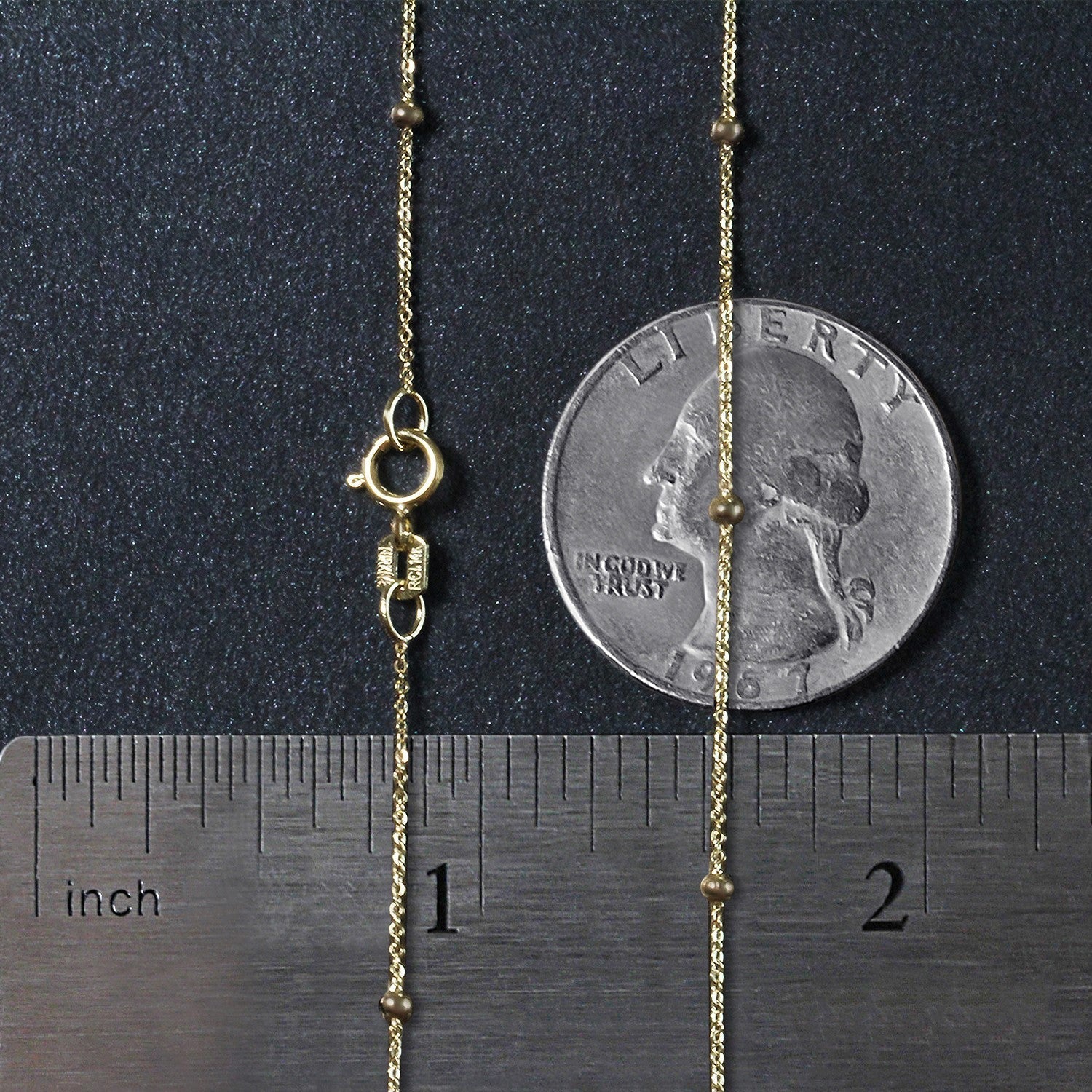 Bead Links Saturn Chain in 14k Yellow Gold (3.5mm) by Bids.com
