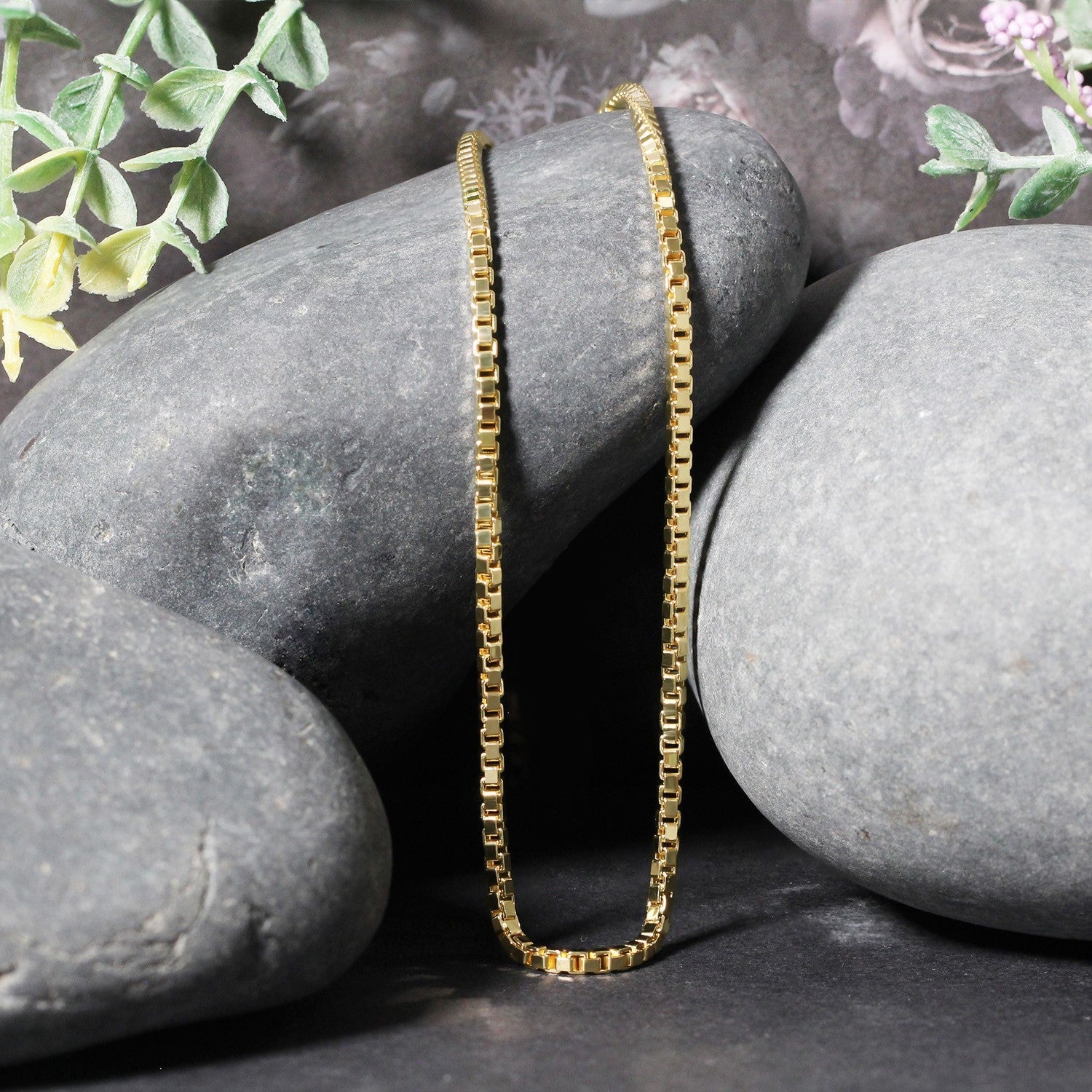2.0mm 14k Yellow Gold Semi Solid Box Chain by Bids.com