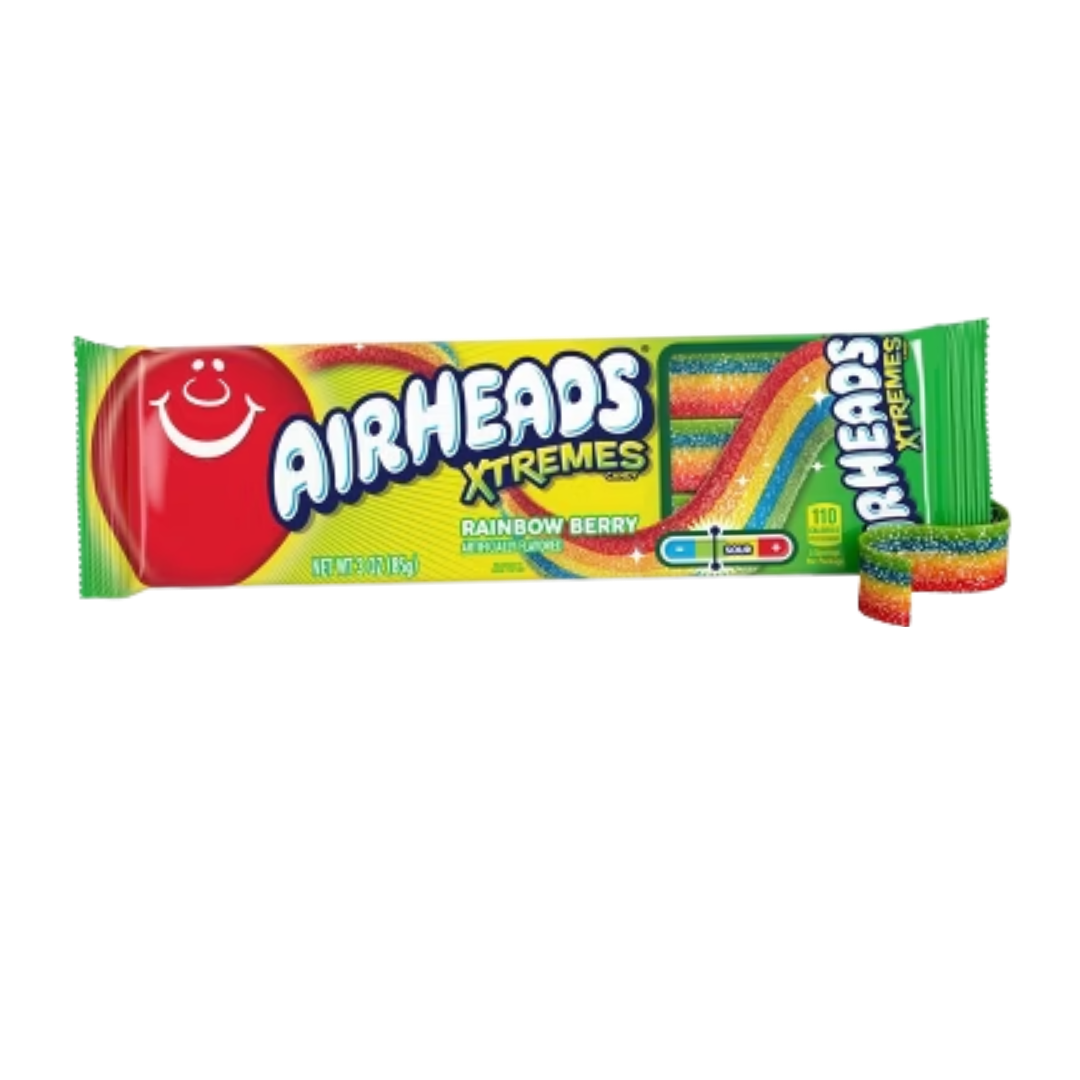 Airheads Xtremes Rainbow Berry Sour Belts (3oz) by Farmacias Savia
