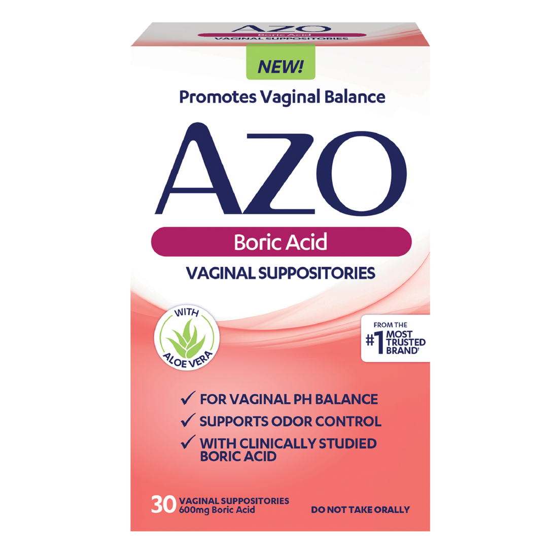 Azo Boric Acid, Vaginal Suppositories, 600 Mg, 30 Suppositories by Pasteur Pharmacy