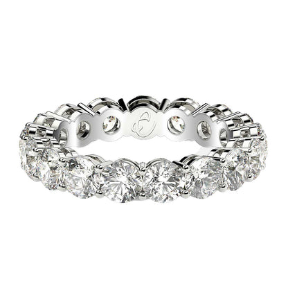 Round Cut Lab Grown Diamond Eternity Ring in 14k White Gold (3 cttw FG/VS2) by Bids.com