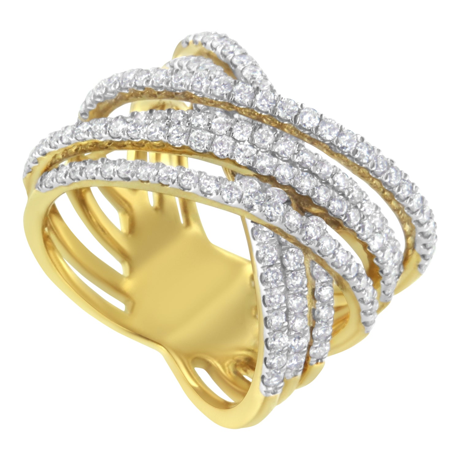10KT Yellow Gold Diamond Bypass Ring (1 5/8 cttw, H-I Color, SI2-I1 Clarity) by Bids.com