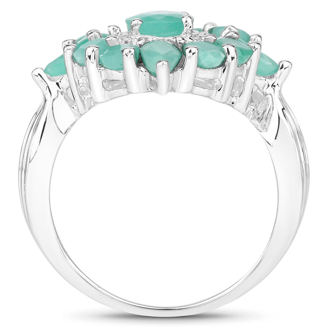 2.37 Carat Genuine Emerald .925 Sterling Silver Ring by Bids.com