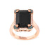 14K Rose Gold 15x10 MM Emerald-Cut Black Onyx and 1/5 Cttw Blue and White Diamond Halo Cocktail Ring (G-H Color, SI1-SI2 Clarity)- Size 7 by Bids.com