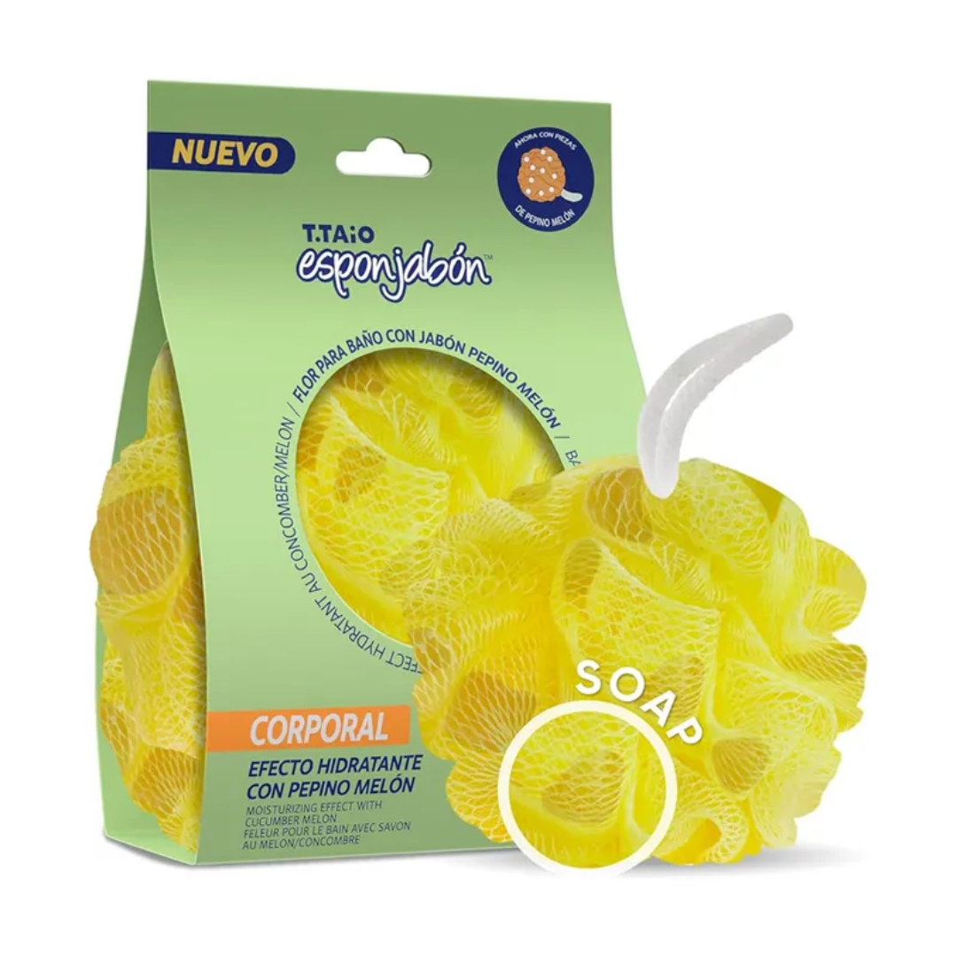T.Taio Esponjabon Cucumber Bath Pouf + Cucumber Soap (2in1)  DestGlow