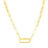14k Yellow Gold Paperclip Chain Necklace with Oval Carabiner Clasp  DestGlow