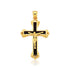 14k Yellow Gold Black Onyx Cross Pendant by Bids.com