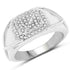 14K White Gold Plated 0.24 Carat Genuine White Diamond .925 Sterling Silver Ring by Bids.com