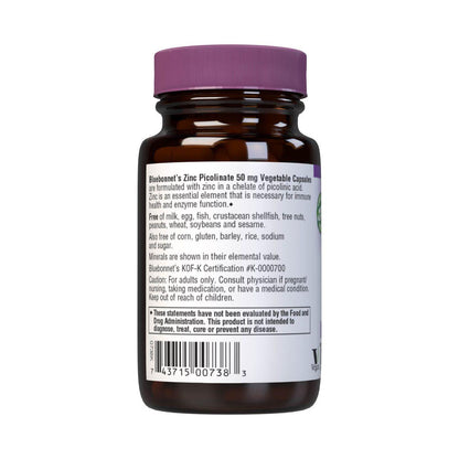 BlueBonnet Zinc Picolinate, 50 mg, 50 Vegetarian Capsules