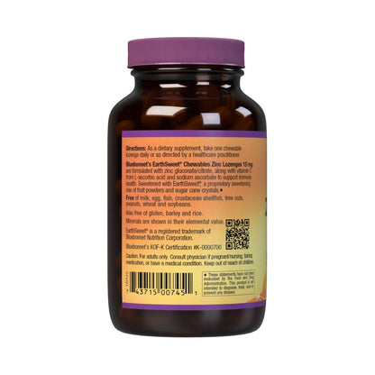 Bluebonnet EarthSweet Zinc Orange Flavor - 60 Lozenges by Pasteur Pharmacy