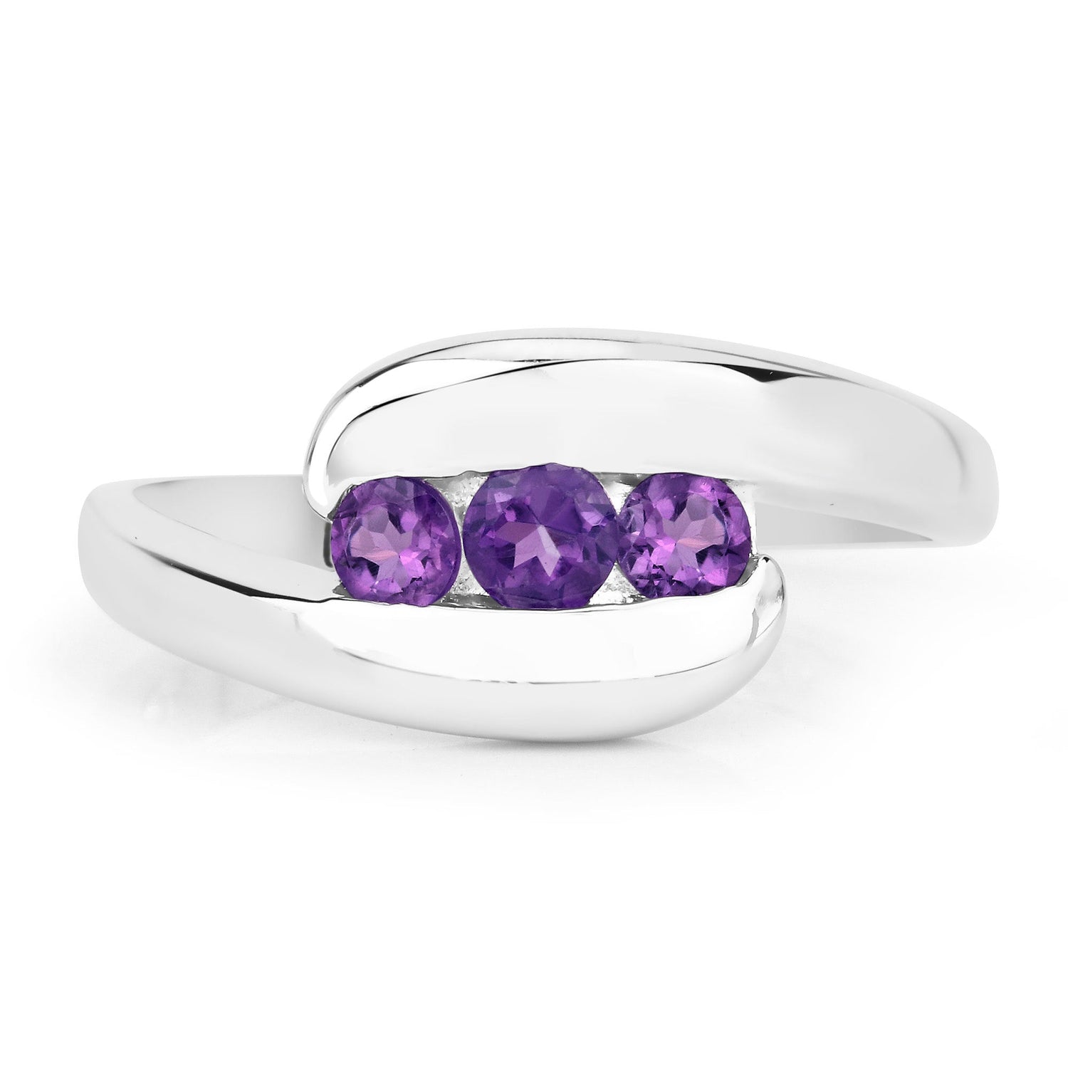0.54 Carat Genuine Amethyst .925 Sterling Silver Ring by Bids.com