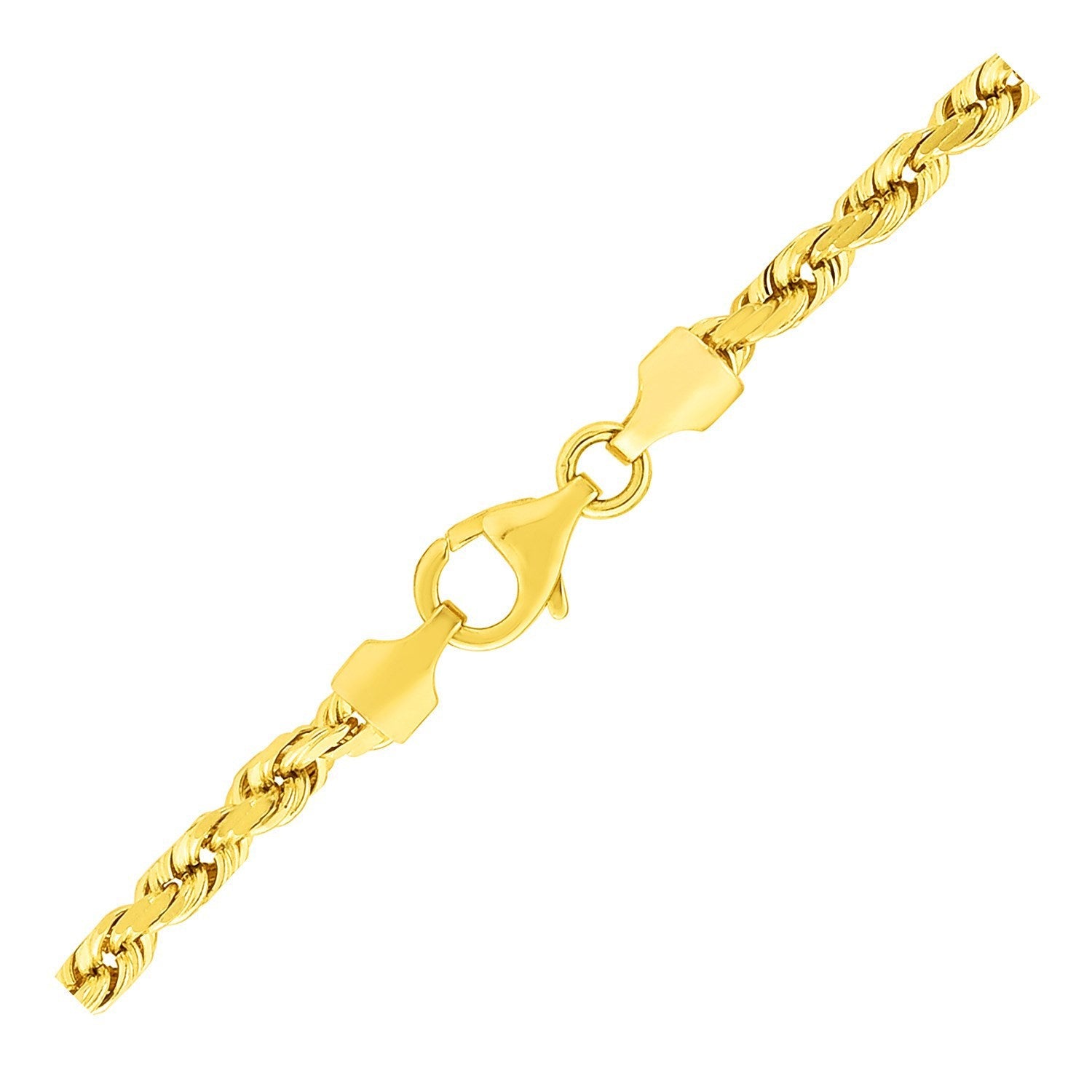 3.5mm 10k Yellow Gold Solid Diamond Cut Rope Bracelet by Bids.com