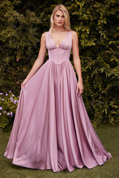 Ladivine 7447 Dress A-Line Soft Satin Gown by DiscountDressShop