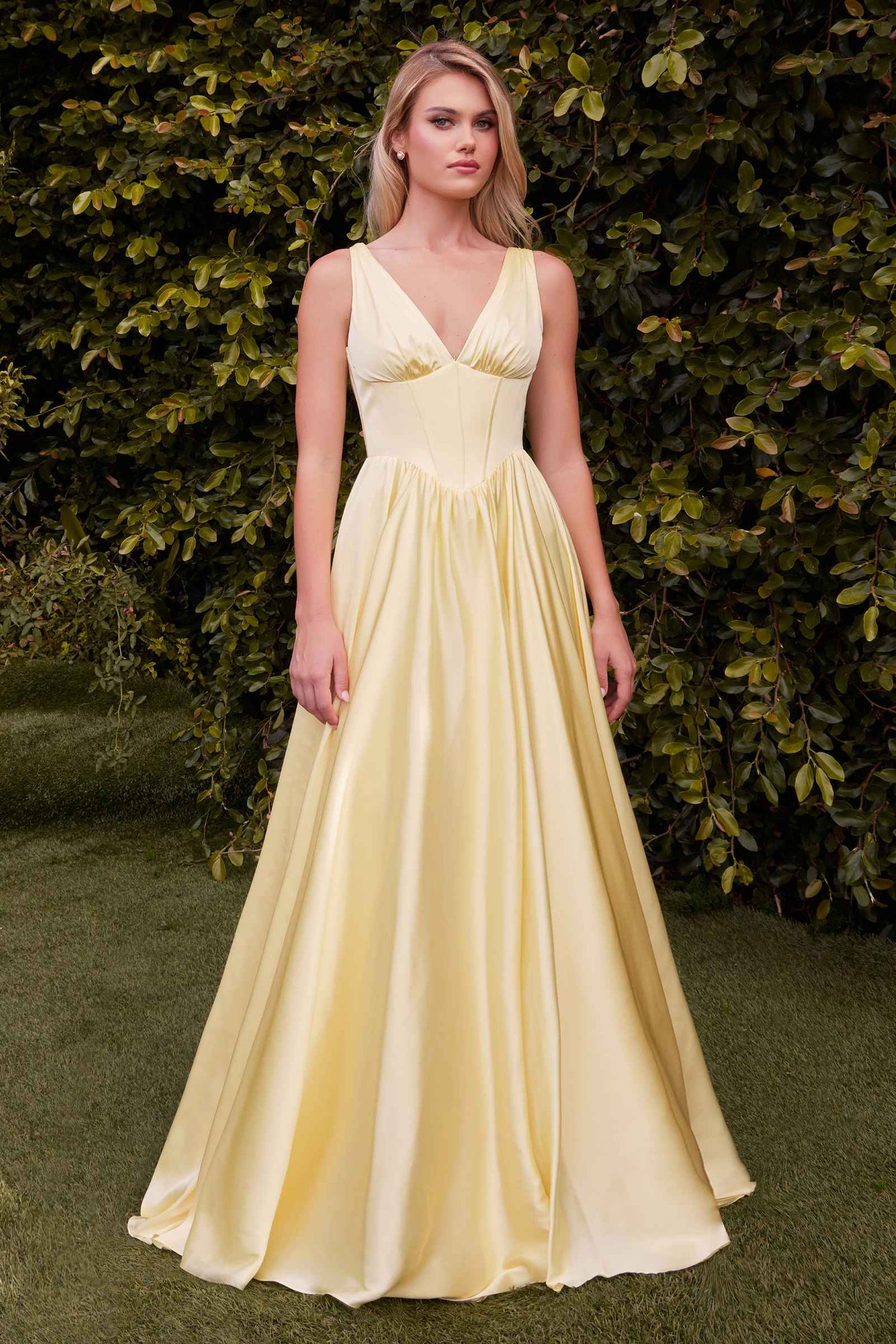 Ladivine 7447 Dress A-Line Soft Satin Gown by DiscountDressShop