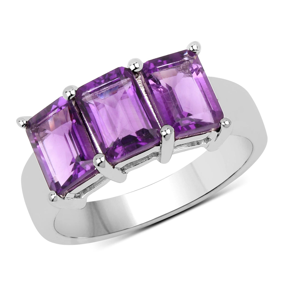 2.85 Carat Genuine Amethyst .925 Sterling Silver Ring by Bids.com