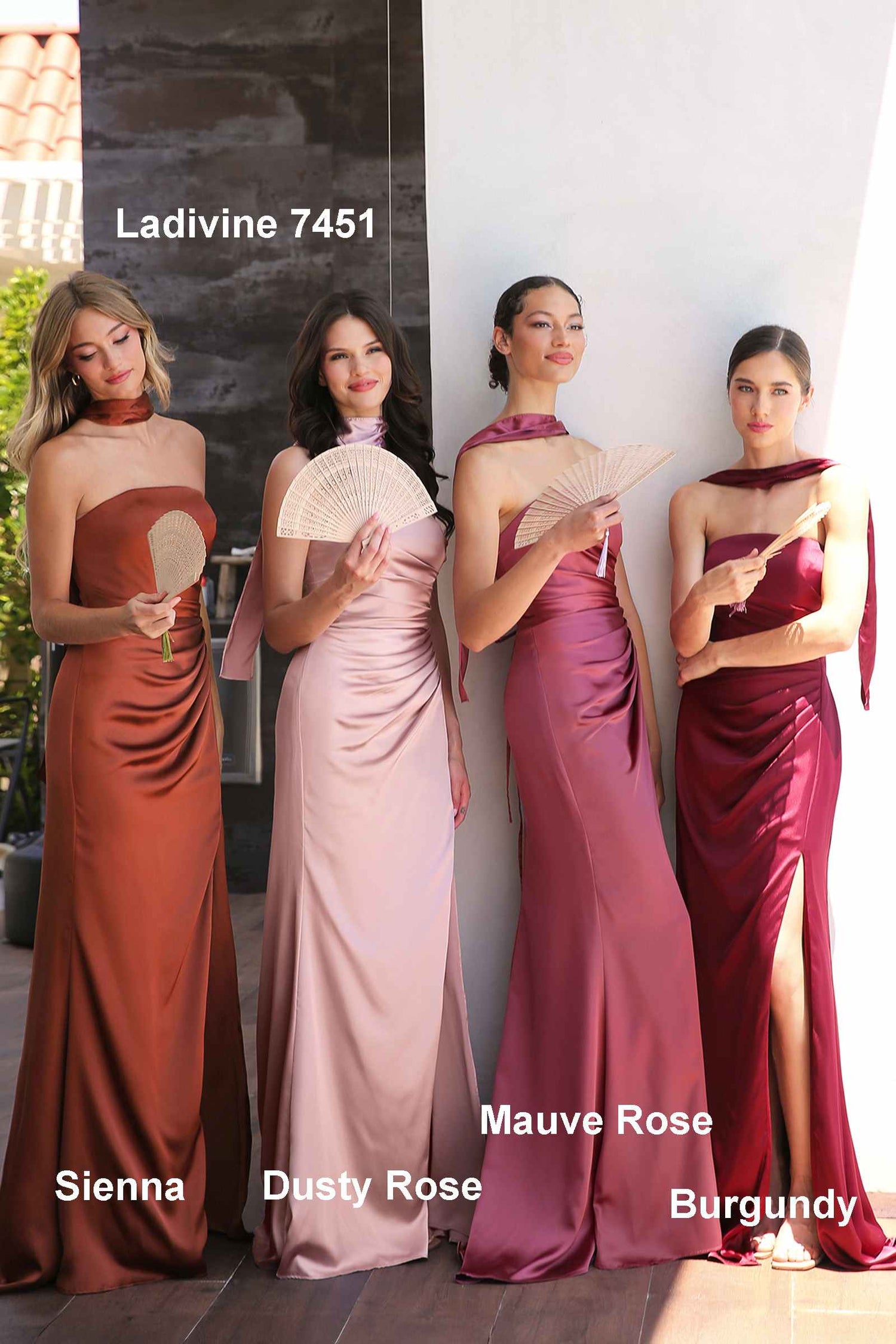 Ladivine 7451 Dress Strapless Satin Gown with Sash by DiscountDressShop