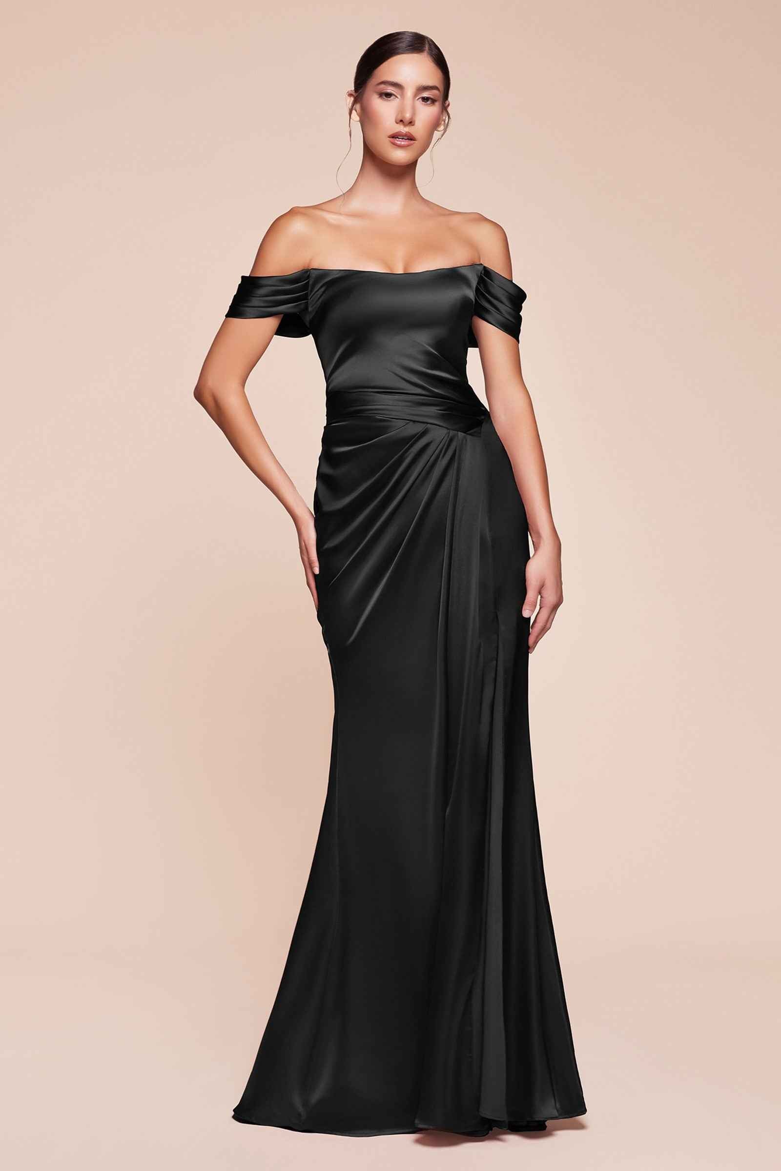 Ladivine 7452 Dress Off the Shoulder Lace Up Corset Satin Gown by DiscountDressShop