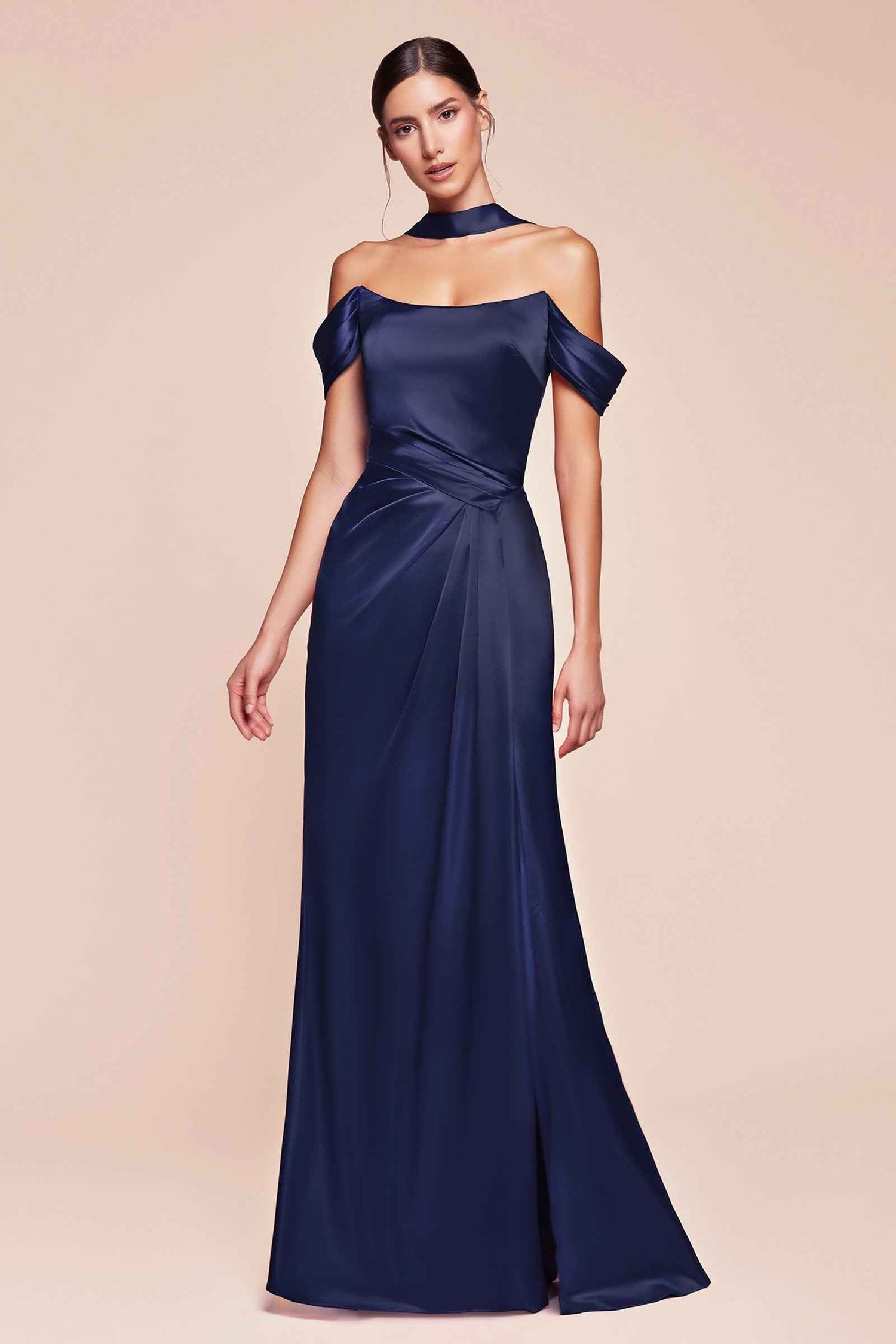 Ladivine 7452 Dress Off the Shoulder Lace Up Corset Satin Gown by DiscountDressShop