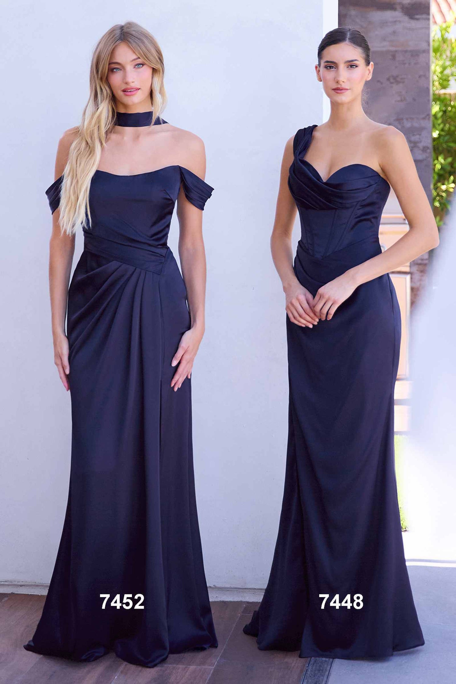 Ladivine 7452 Dress Off the Shoulder Lace Up Corset Satin Gown by DiscountDressShop