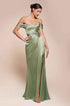 Ladivine 7452 Dress Off the Shoulder Lace Up Corset Satin Gown by DiscountDressShop