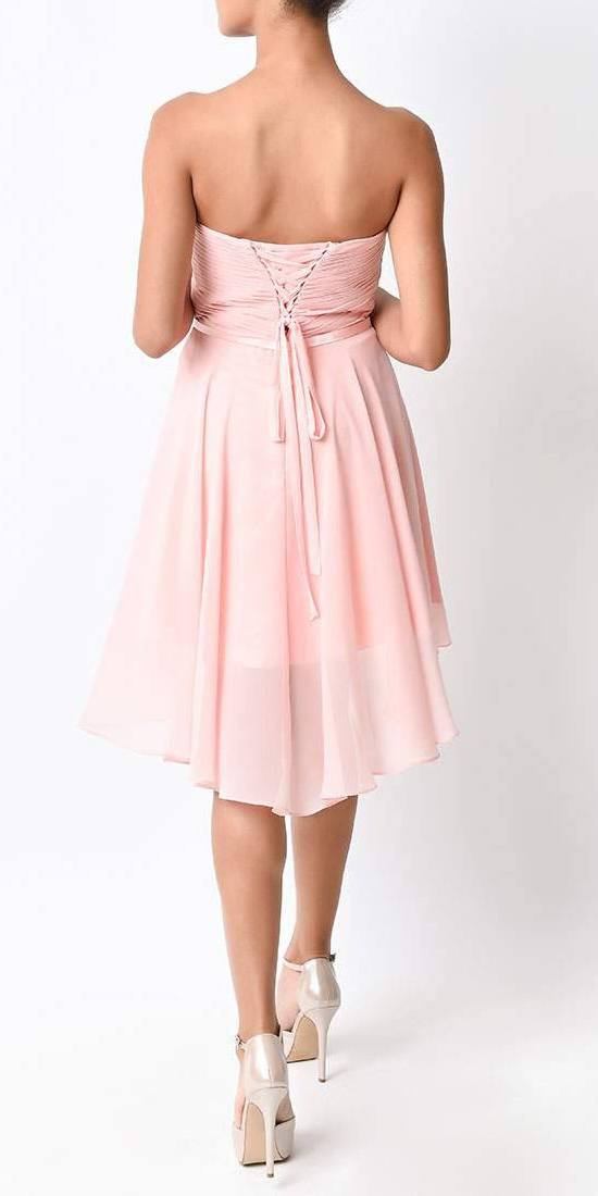 CLEARANCE - Cinderella Divine 7456 Short A-Line Strapless Chiffon Dress (Size 12) by DiscountDressShop