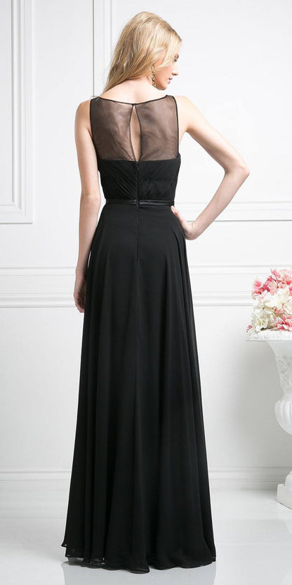 Cinderella Divine 7458 Illusion Sweetheart Long Chiffon Dress by DiscountDressShop