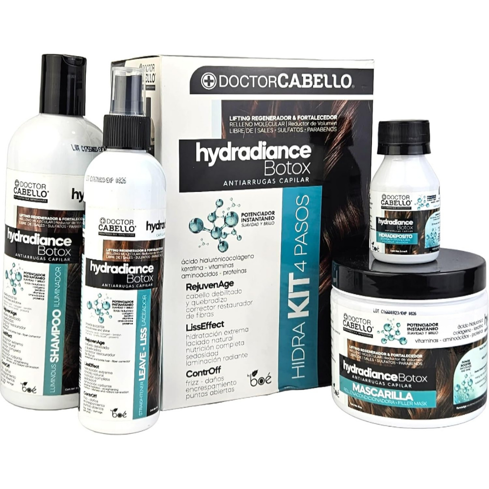 Doctor Cabello Hydradiance Botox Hair Treatment Kit (4 Steps) by Farmacias Savia