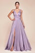 Ladivine 7469 Long Formal Evening Satin Dress with Slit by DiscountDressShop
