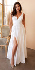 Cinderella Divine 7469W Long Formal A-Line Satin Dress by DiscountDressShop