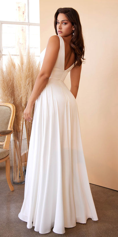Cinderella Divine 7469W Long Formal A-Line Satin Dress by DiscountDressShop