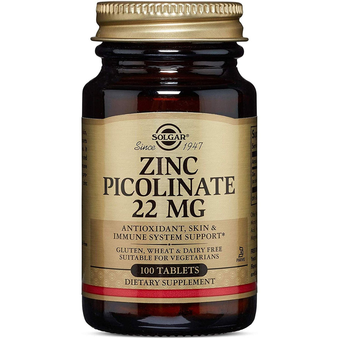 Solgar Zinc Picolinate, 22 Mg, 100 Tablets by Pasteur Pharmacy