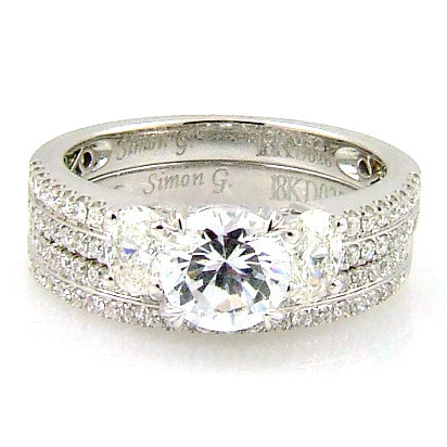 Natural 1.05ct Engagement Ring Set 18KT White Gold by Bids.com