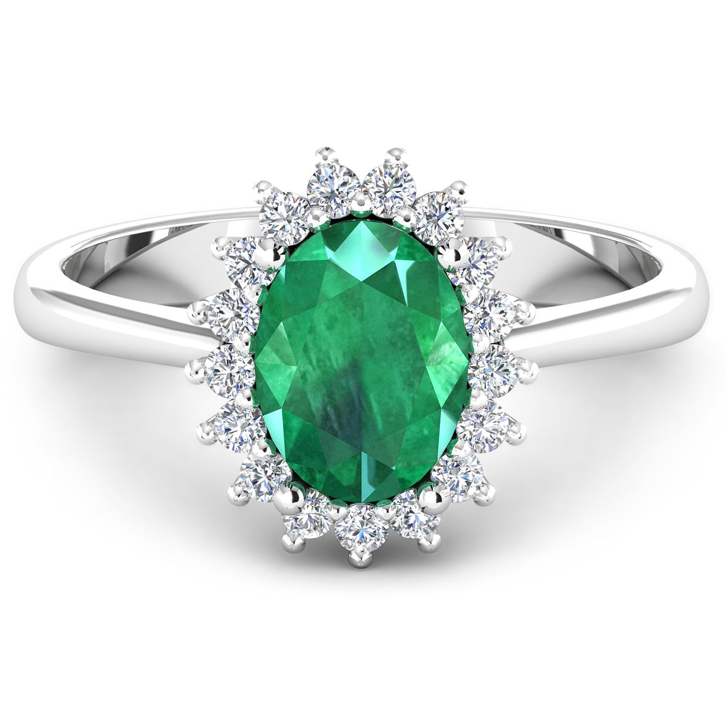 1.87 Carat Genuine Zambian Emerald and White Diamond 14K White Gold Ring by Bids.com