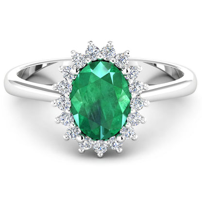 1.87 Carat Genuine Zambian Emerald and White Diamond 14K White Gold Ring by Bids.com