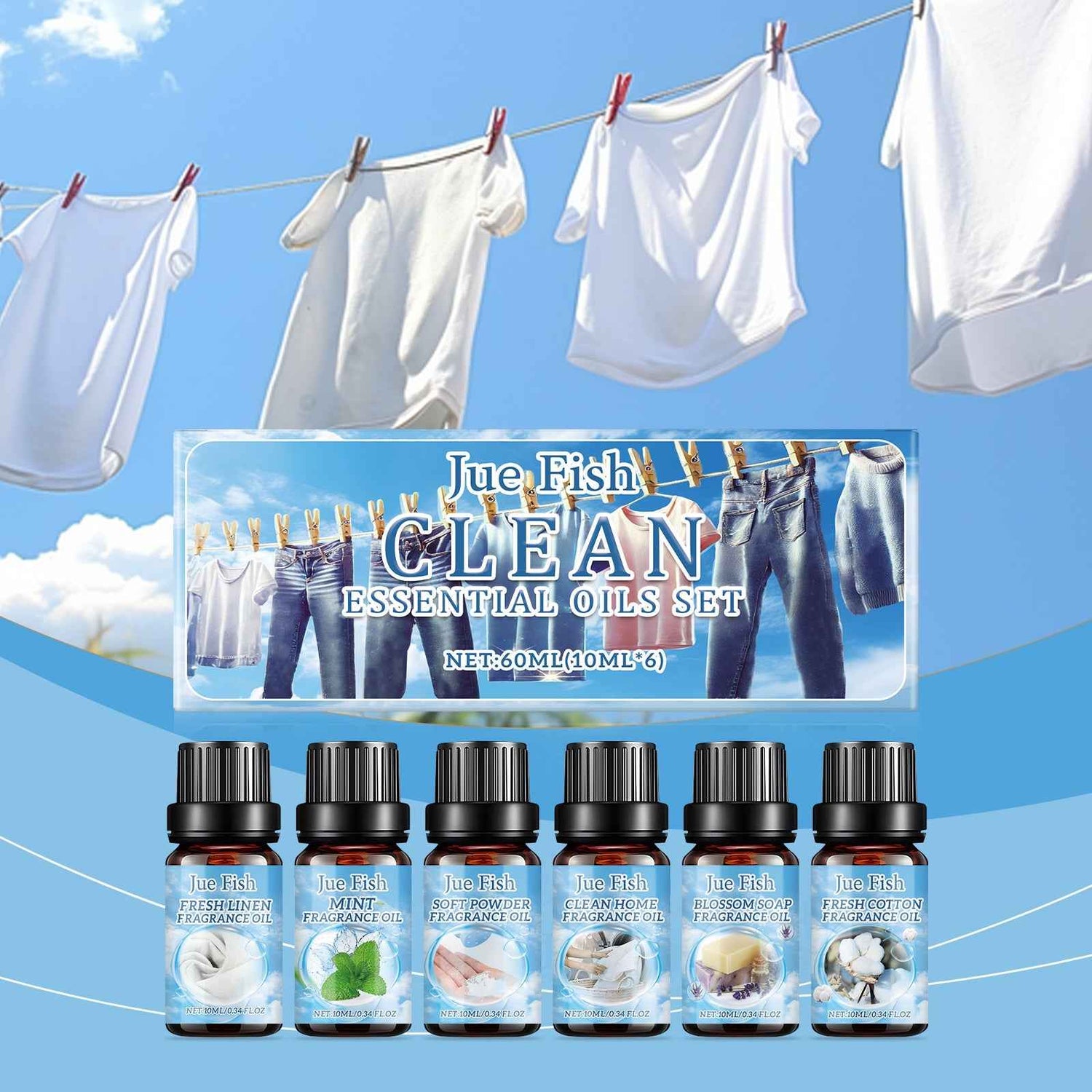 Cleansing Essential Oil Set, Fresh Natural Humidifier Essential Oil Lasting Essential Oil Perfume Oil