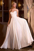 Ladivine 7481W A-Line Bridal Gown Pleated Neckline Spaghetti Straps by DiscountDressShop