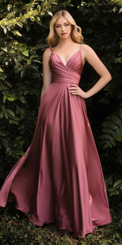 Ladivine 7485 Long Sweetheart Soft Satin A-Line Formal Dress by DiscountDressShop