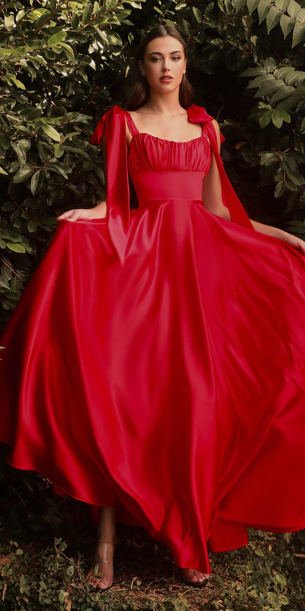 Cinderella Divine 7490 Long Soft Satin A-Line Dress by DiscountDressShop