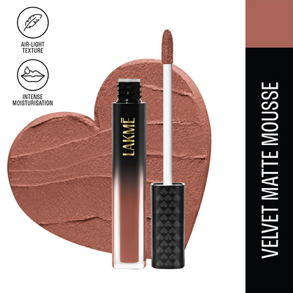 Lakme Xtraordin-Airy Velvet Matte Lip Mousse - Bare Nude