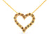 14K Yellow Gold Plated .925 Sterling Silver 1.0 Cttw Champagne Diamond Heart Pendant Necklace (K-L Color, I1-I2 Clarity) - 18" by Bids.com