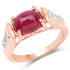 14K Rose Gold Plated 4.71 Carat Genuine Glass Filled Ruby and White Topaz .925 Sterling Silver Ring by Bids.com