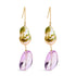 14K Yellow Gold Amethyst and Baroque Pearl Drop and Dangle Earrings 2" Inch Dangle Length by Bids.com