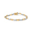 10K Two-Tone Gold 1/2 Cttw Diamond Alternating 3 Stone and X-Link 7" Bracelet (I-J Color, I2-I3 Clarity) by Bids.com