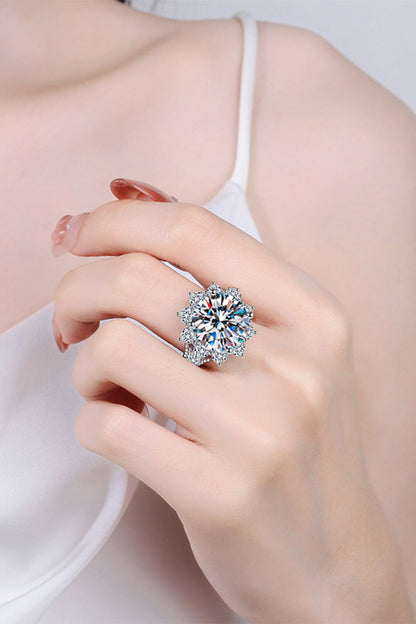 10 Carat Sparkala™ Flower-Shaped Ring (Rhodium Over Pure Sterling Silver) by Sparkala