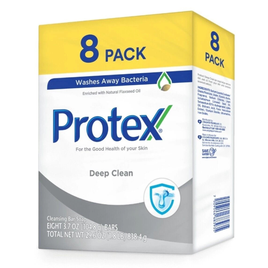 Protex Deep Clean Bar Soap 8-Pack (3.7oz each)  DestGlow