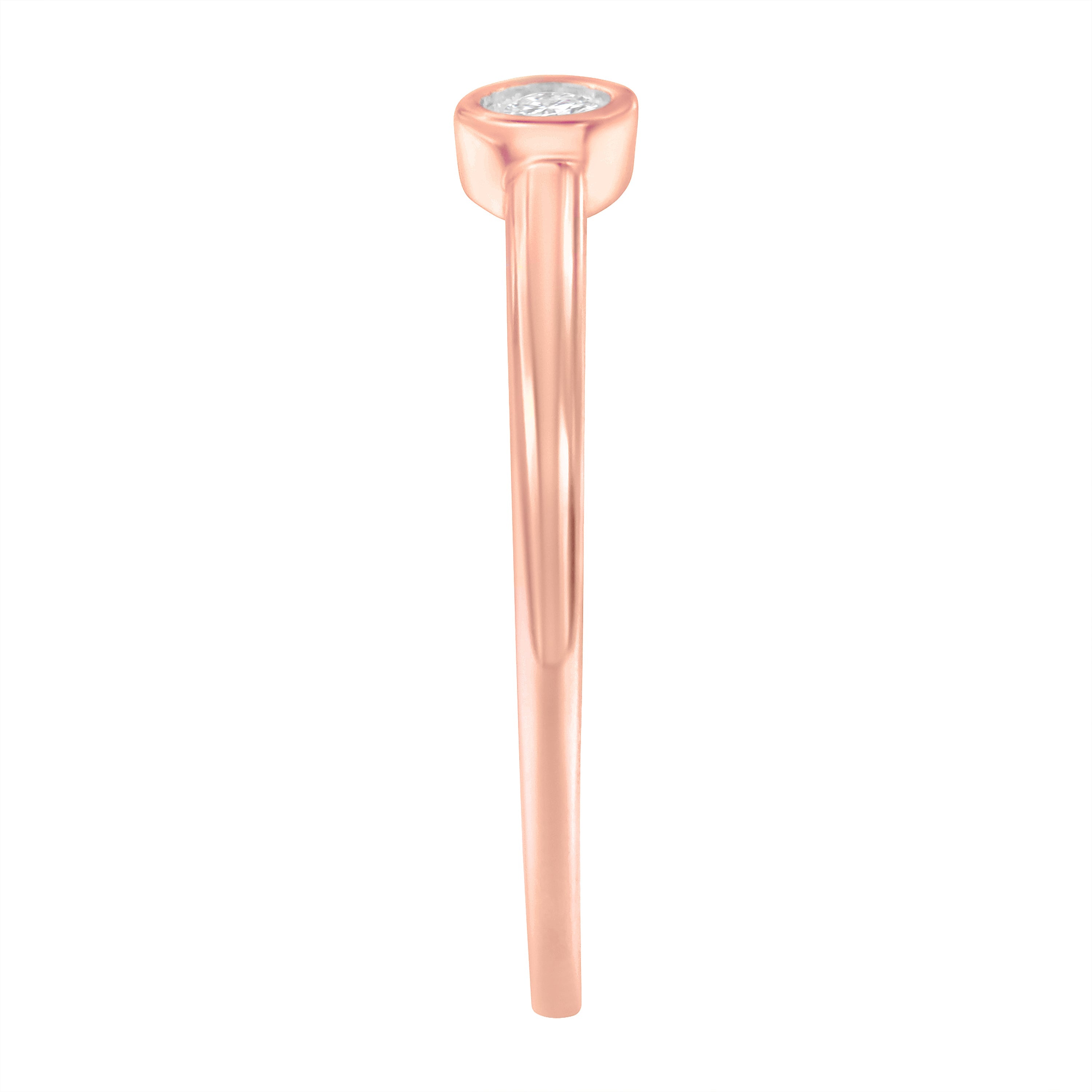 14K Rose Gold Plated .925 Sterling Silver Miracle Set Diamond Ring (1/20 Cttw, J-K Color, I1-I2 Clarity) - Size 6 by Bids.com