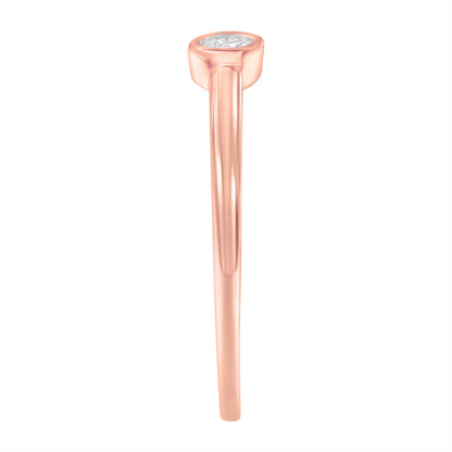 14K Rose Gold Plated .925 Sterling Silver Miracle Set Diamond Ring (1/20 Cttw, J-K Color, I1-I2 Clarity) - Size 6 by Bids.com