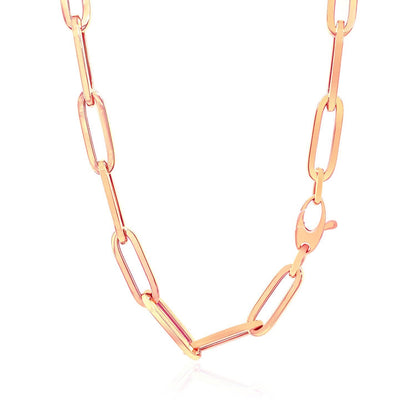 14K Rose Gold Wide Paperclip Chain (6.1mm) by Bids.com
